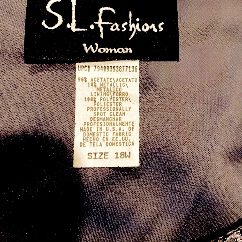 SL Fashions Metallic Lace Crochet Women’s Party Dress, 18W - Picture 6 of 6